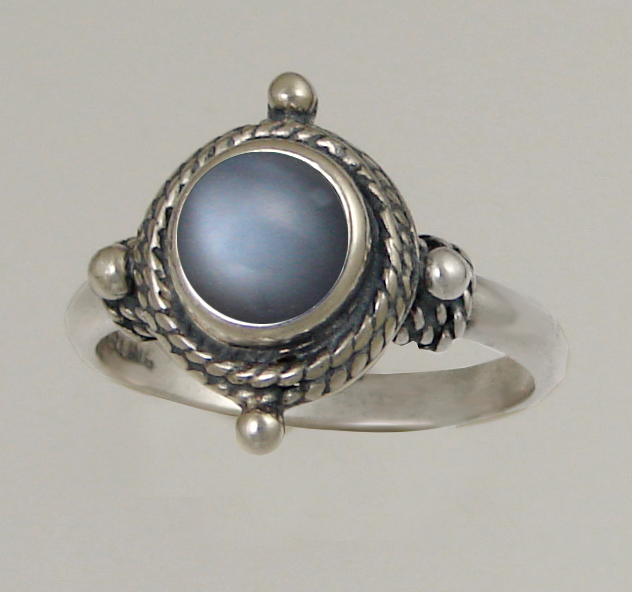 Sterling Silver Gemstone Ring With Grey Moonstone Size 10
